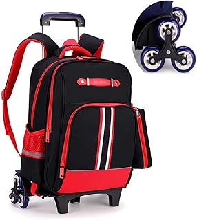 LUONE Borsa da Scuola con Ruote, Removibile Zaino Trolley per Bambini Alta capacità Zaino Trolley Multifunzione Zaino Grado 2-6 Daypacks Borsa da Scuola Trolley,D