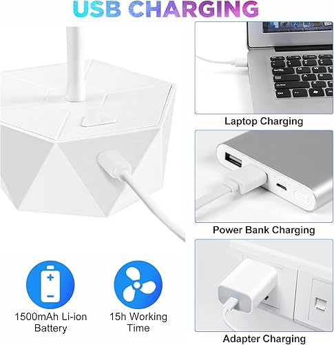 Miniatura 9 de Ventiladores de mosca para mesas, ventiladores repelentes de moscas recargables para interiores y exteriores, para mantener las moscas alejadas,