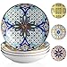 vancasso, Série Jasmin, Assiette Creuse à Soupe en Porcelaine 4 pièces, Assiette Saladier, 21cm, Faïence Style Royal Arabe, Moyen-Orient
