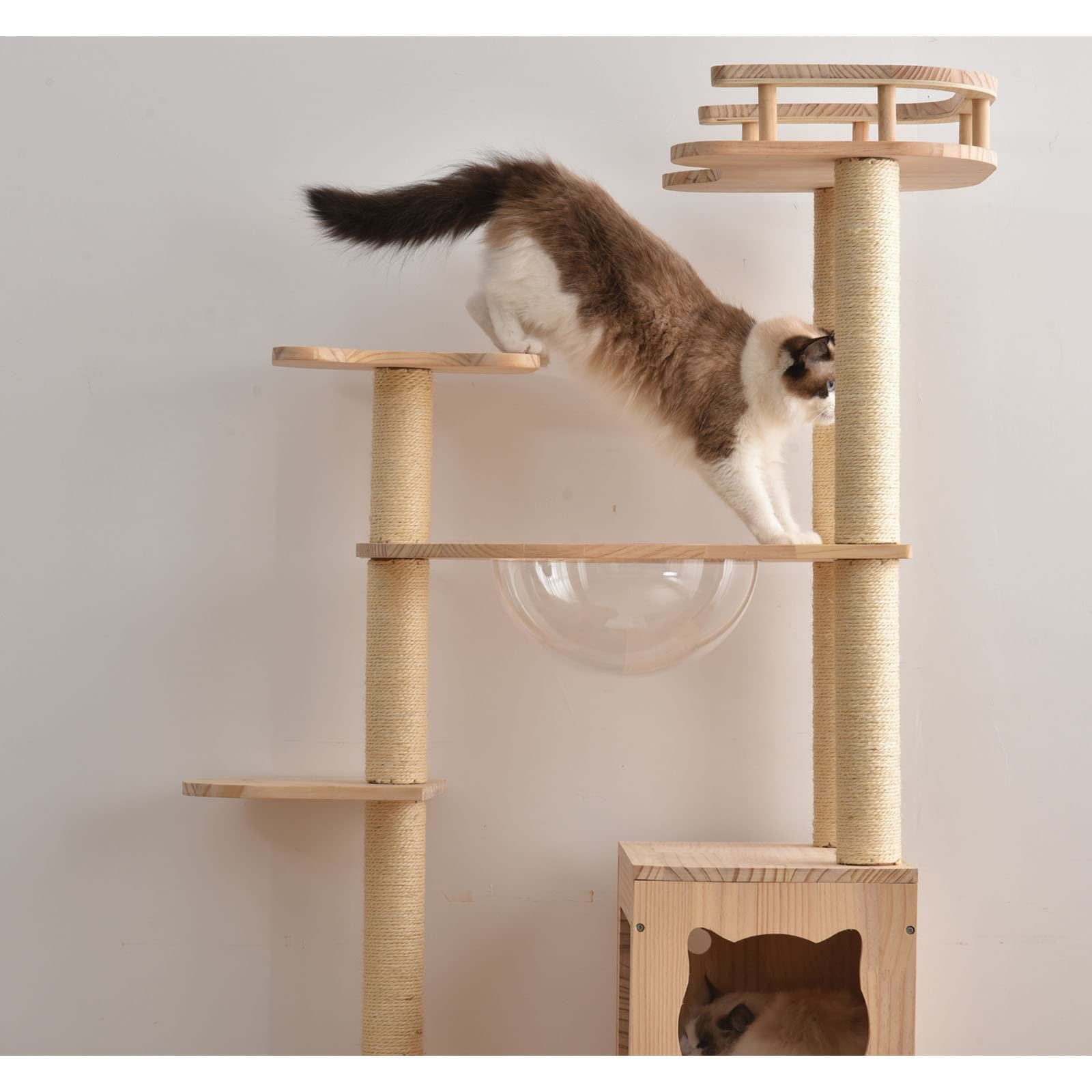 Amazon | キャットタワー 安定性 ねこタワー 運動不足を解消する 