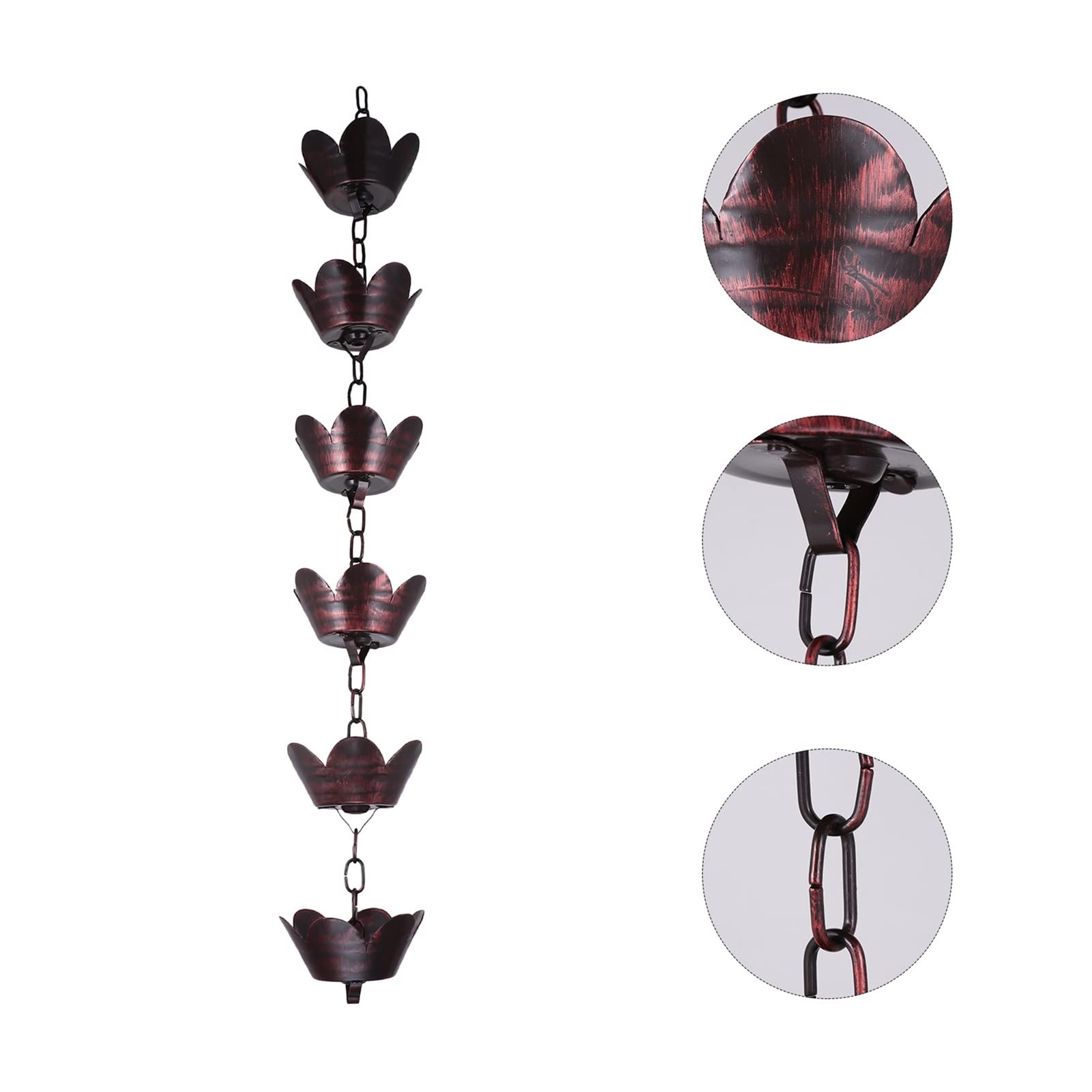WOTZOV Rain Chain, Modern Rain Chain For Gutters For Heavy Decorative Petal Shape Catcher For Downspout Functional And Replacement For Gutter Downspouts For Exterior Gutters
