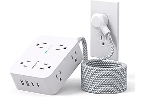 Heavy Duty Extension Cord 15 Feet with Surge Protection and USB Charging Ports