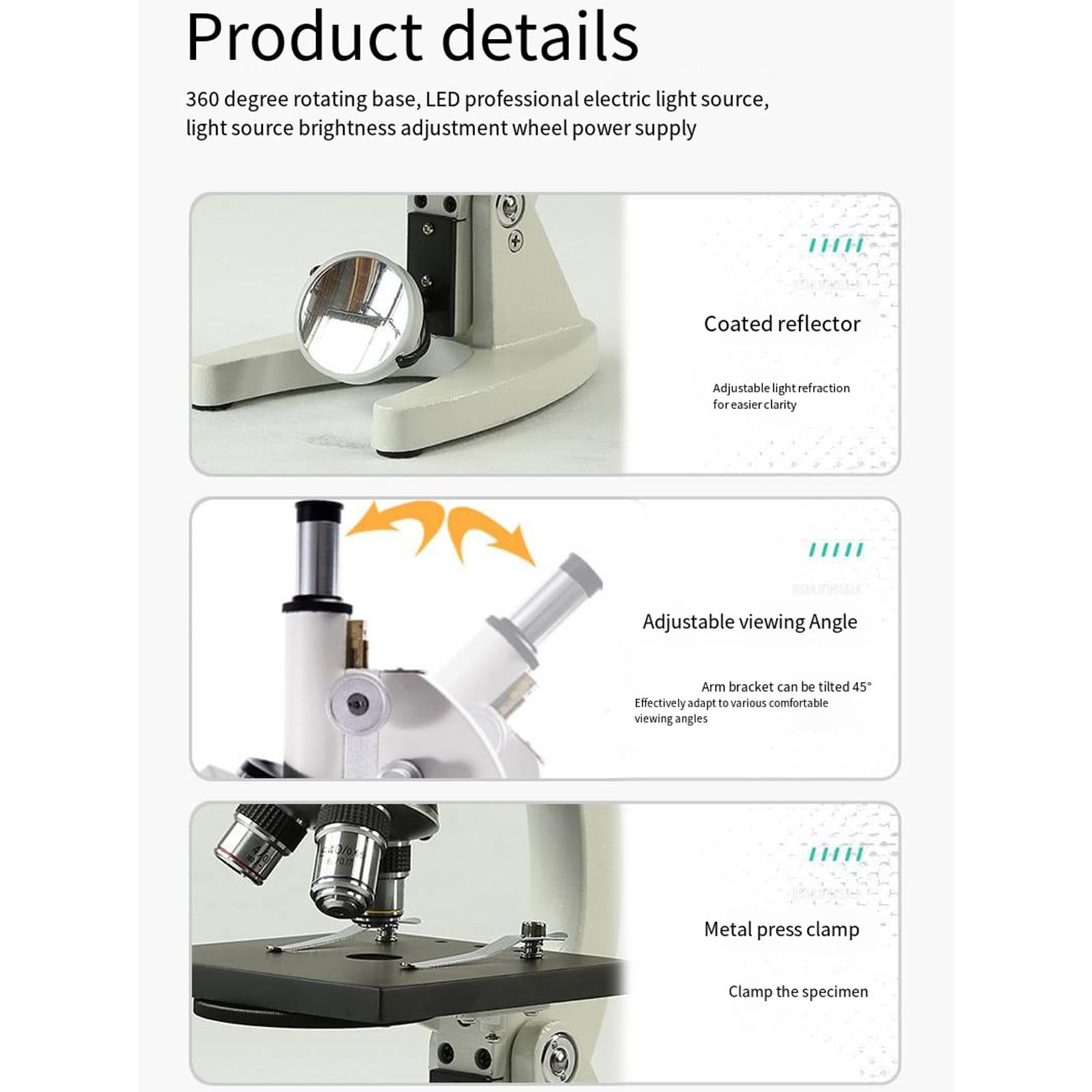 Mikroskop optyczny 640-4000X powiększenie biologiczny eksperyment dydaktyczny optyczny mikroskop naukowy Instrument,640X