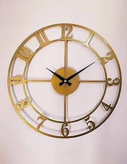 Gold Wall Clock, Minimalist Large Wall Clock, Modern Clocks for Wall, Metal Wall Decor, Metal Wall Art Bedroom, Wall Clock Unique