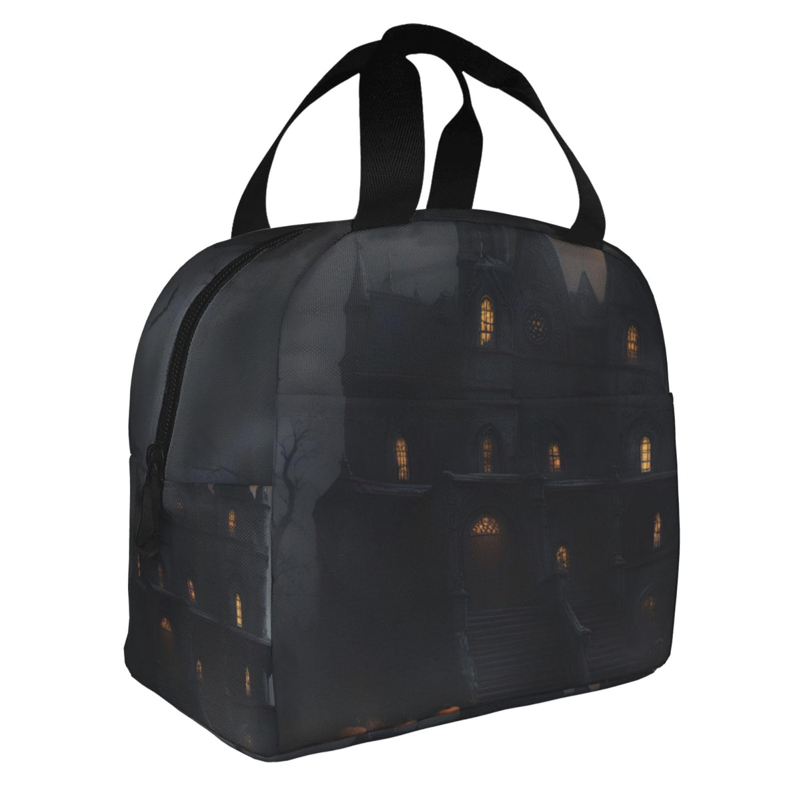 Bolsa De Almuerzo Con Aislamiento De Damasco Y Calavera Gótica Victoriana Negra Vintage Para Halloween, Fiambrera Portátil Impermeable, Bolsas De Mano Enfriadoras Térmicas - AliExprs 1524