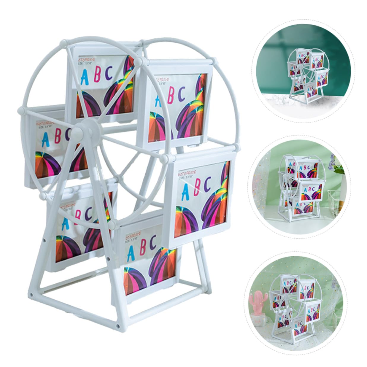 Modischer Drehbarer Bilderrahmen Windmühlenform aus Glas 5 Zoll Tischdeko für Hochzeit Familie Geburtstag