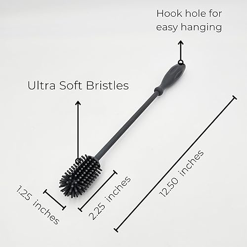 Miniatura 2 de Limpiador de cepillo de silicona para biberones, limpiador de botellas para cristalería, cepillo de botellas deportivas, limpiador de botellas con