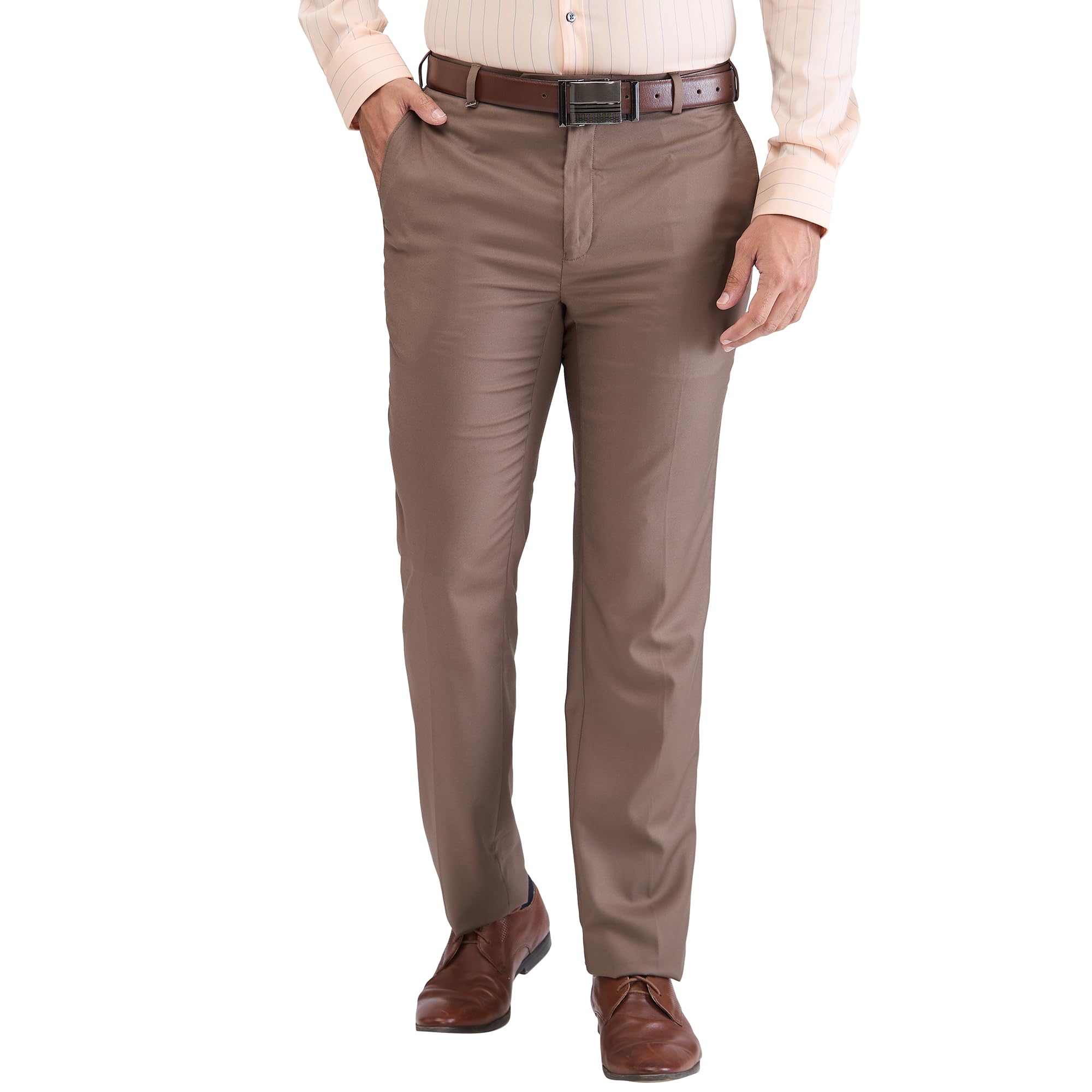 raymond Men's Contemporary Fit Terylene Blend Solid Pattern Flat Front Formal Trouser-picture-44