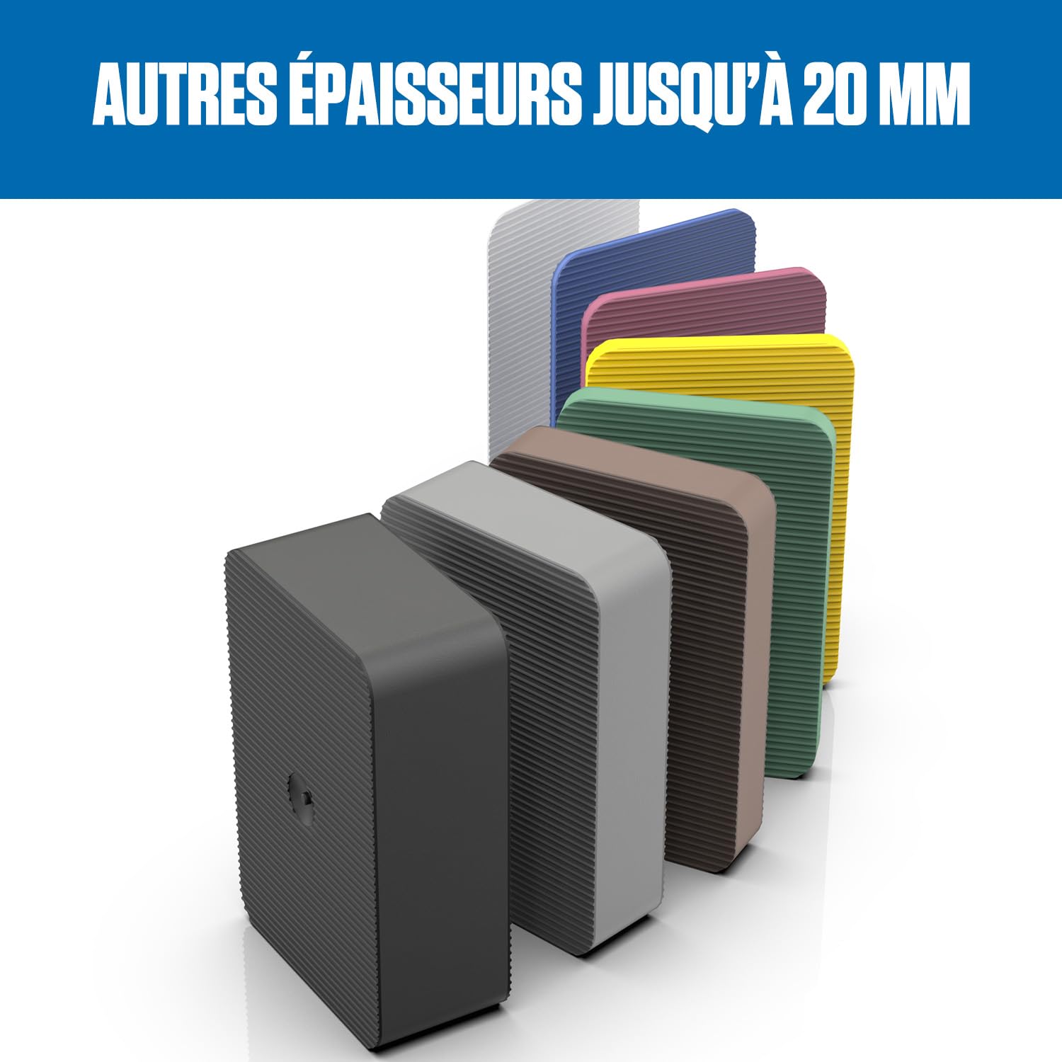 Bauhandel24 entretoise plastique 100 pièces 60 x 40 mm 10 mm idéal comme cale meuble et cale parquet flottant