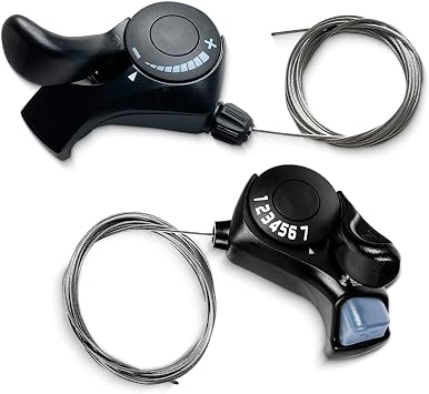 Bike Shifter, SL-TX30-7R Speed Shift Lever and Set, One Pair 3X7 Bike Thumb Gear Shifters for Mountaiity Road Folding Bicycle