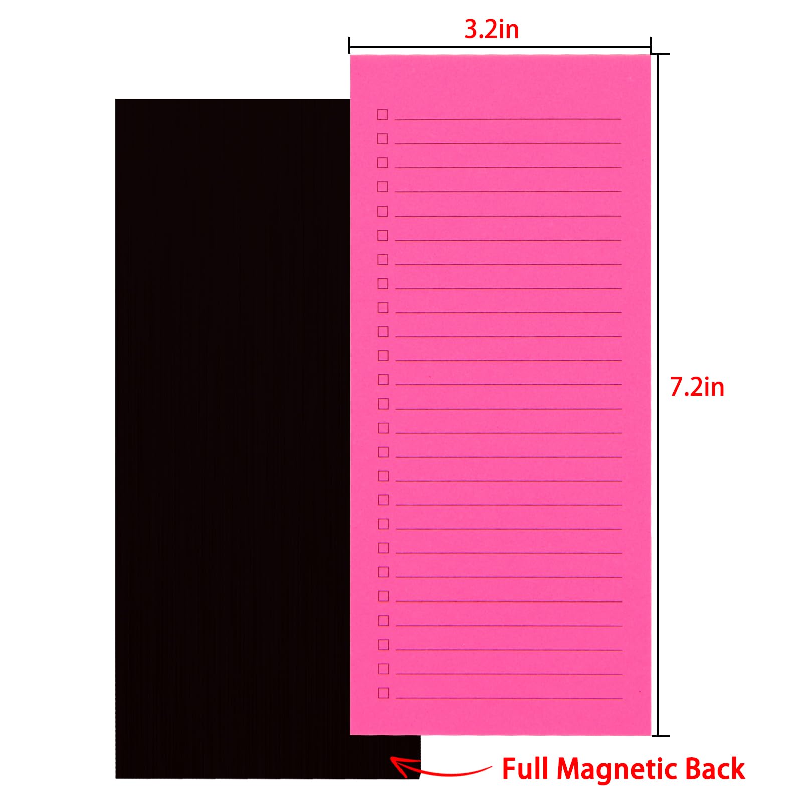 Magnetische Notizblöcke, Notizblöcke, Einkaufslisten, Magnetblock für Kühlschrank, volle magnetische Rückseite, für Einkaufslisten, To-Do-Listen (240 Blatt), 6 Stück