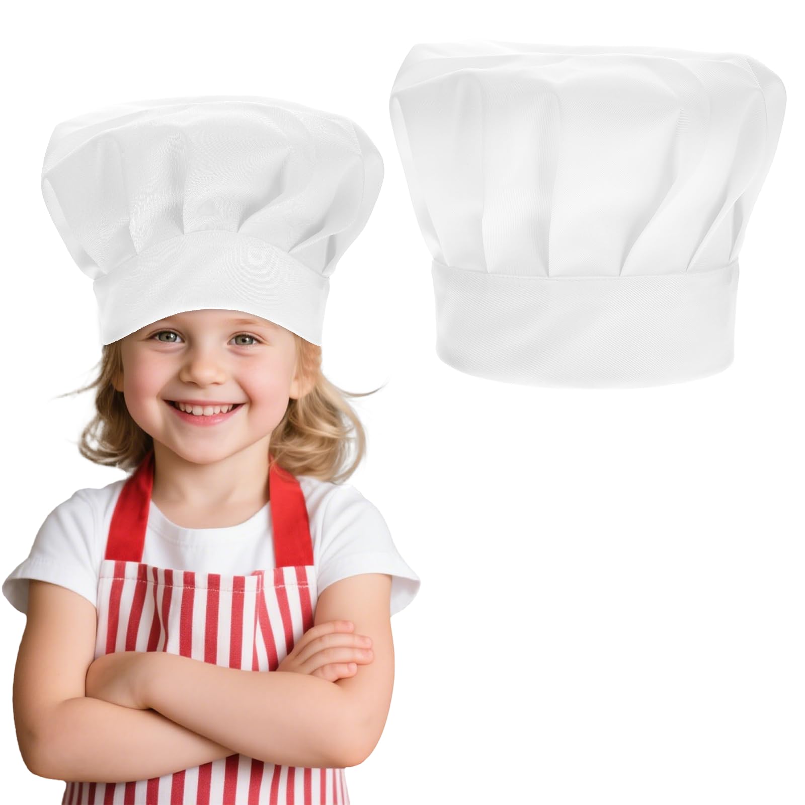 Czapka kucharska dla dzieci, regulowana, elastyczna, unisex, kapelusz kucharski dla dzieci i dorosłych, dla mężczyzn, kobiet, na imprezę, do kuchni, dla mężczyzn