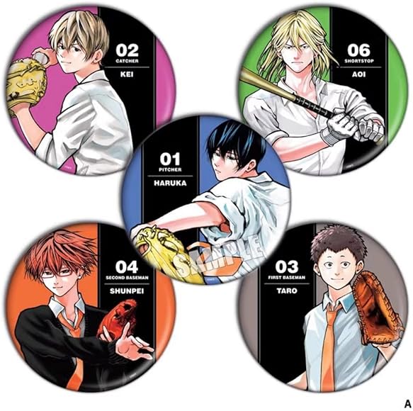 Amazon.co.jp: 忘却バッテリー バッジ 5枚セット 人気漫画 清峰葉流火 