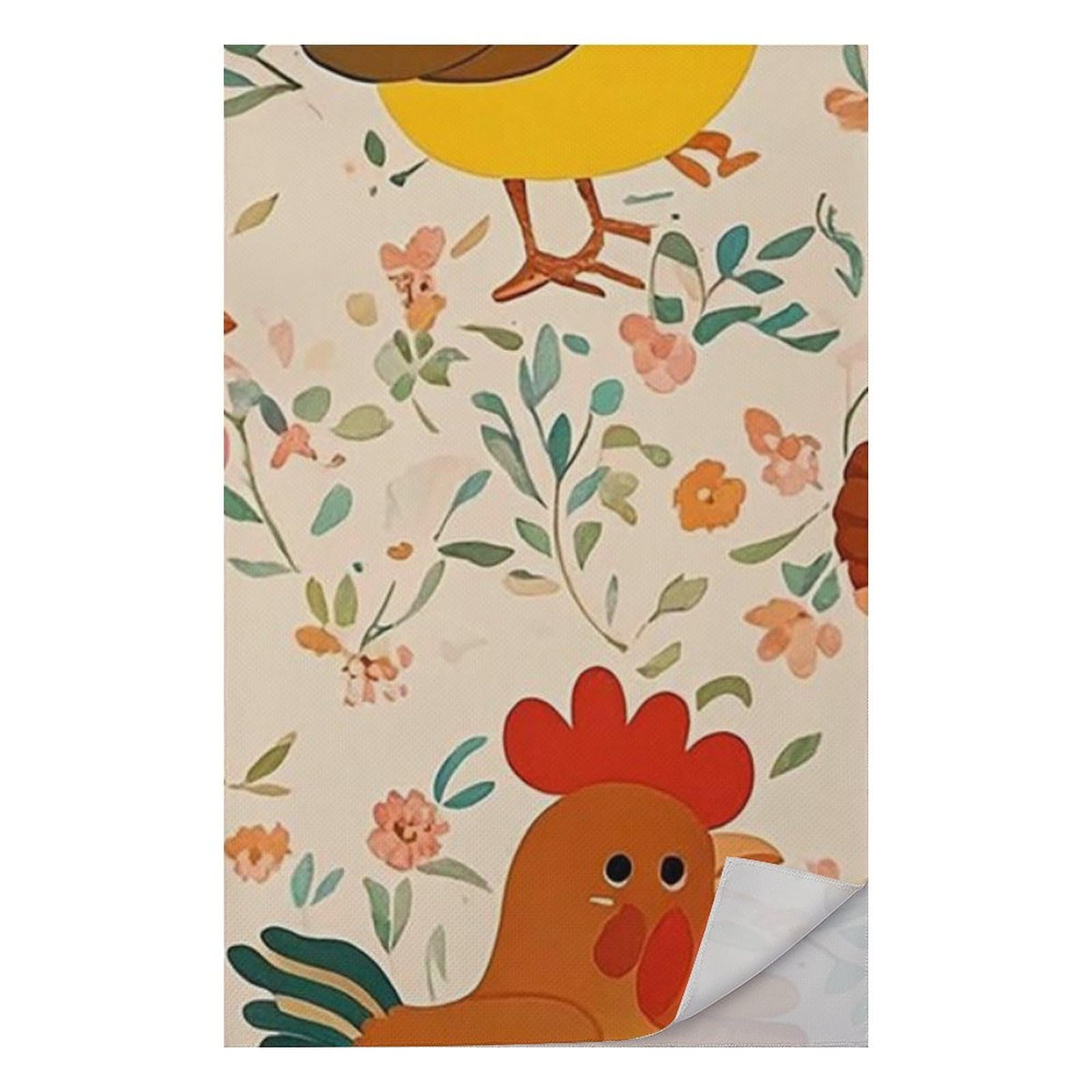 FHESDCW Cute Rooster and Chick Towel Quick Dry Ice Towels for Hot Weather Breathable Camping Towels Sweat Super Absorbent Bathroom Towel for Gym Yoga Pilates Exercise