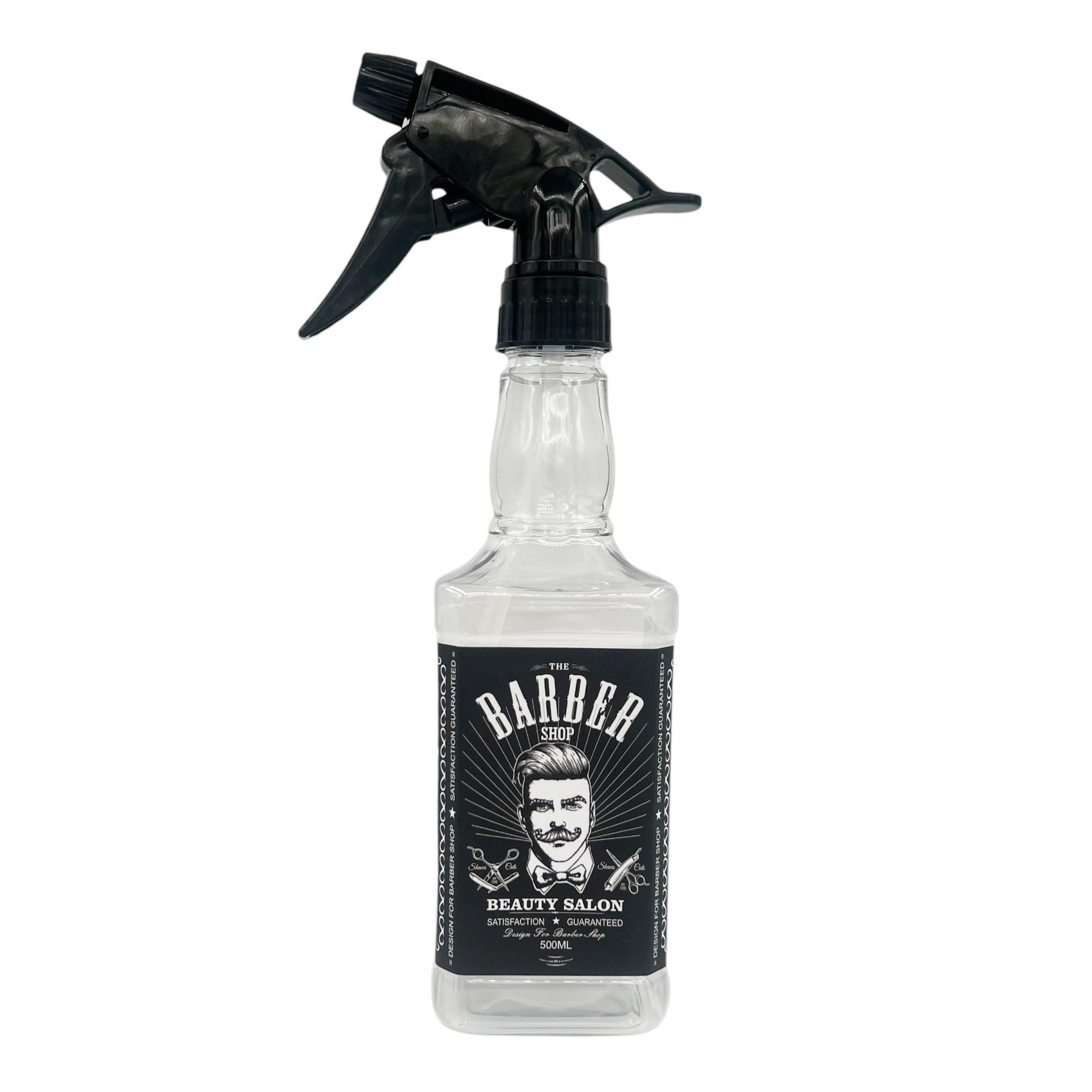 Eson White Hair Water Spray Bottle 500Ml, Whisky Style Spray Bottle For Hair, Mist Plant Mister, Barber Salon Hairdresser - Retro Stylish, Empty Refillable Sprayer For Cleaning (White)