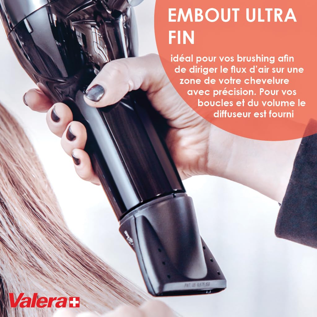 Valera Haartrockner Pro Light 2000 W – leicht, leise, Ionisch, hergestellt in der Schweiz – DC-Motor mit langer Lebensdauer, Smart Airflow-Technologie, brillante & schnelle Ergebnisse