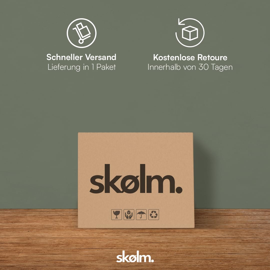 skølm Floki Nachttisch mit Schublade 2er Set – Nachtschrank Massivholz Eiche – Nachttischschrank Natur – Bedside Table – Nachtkommode Schlafzimmer – Nachtkästchen Holz – Beistelltisch 40x40x40 cm