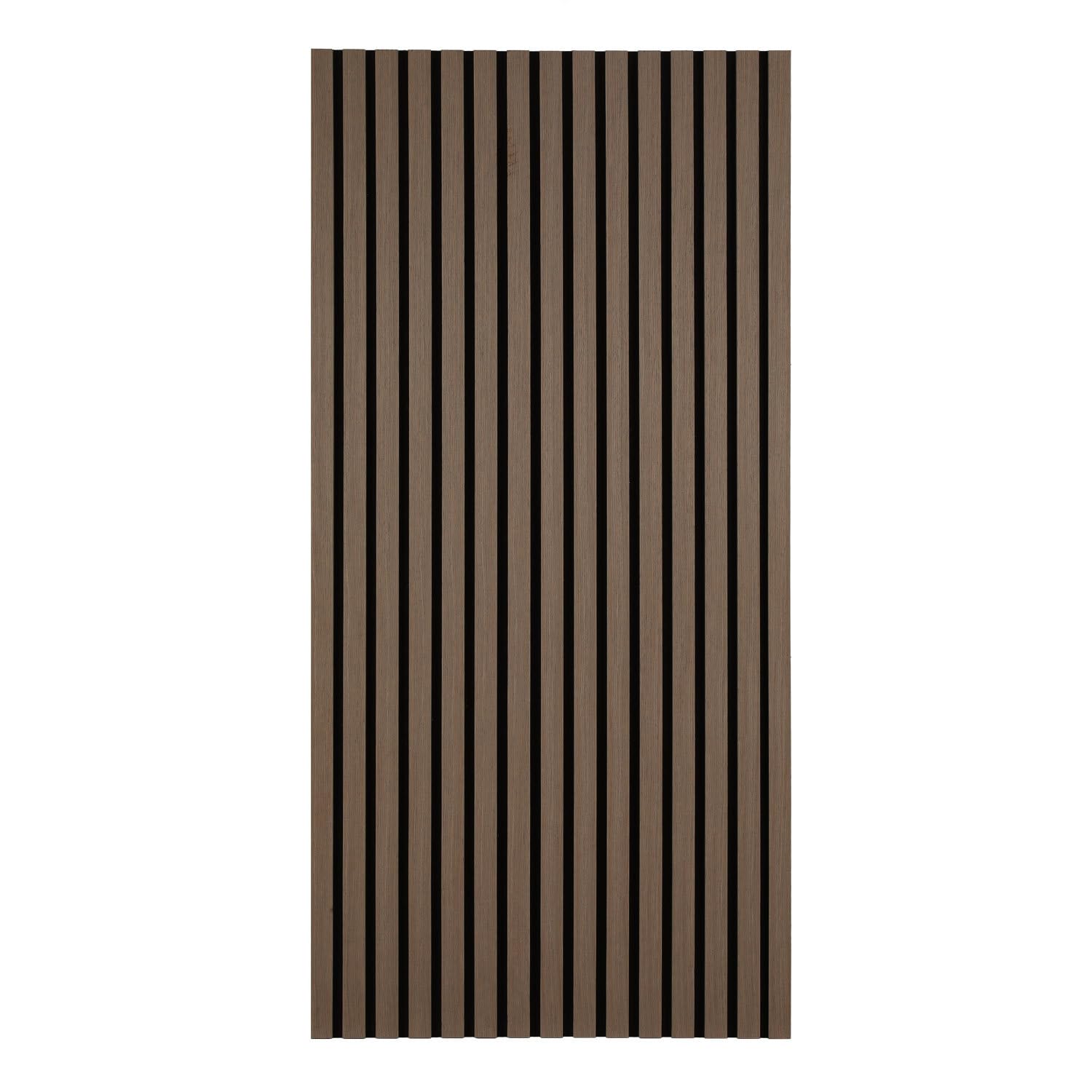 Drewniane panele akustyczne 120 x 60 cm (= 1 sztuka), panele ścienne 3D o wyglądzie drewna, dla lepszej akustyki pomieszczenia, panele ścienne z drewna do biura, czarny orzech