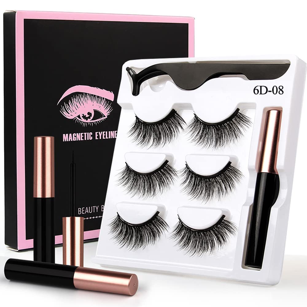 Amazon | マグネット式 つけまつげ 3X1ペア&5X1ペア 磁気 アイライナー
