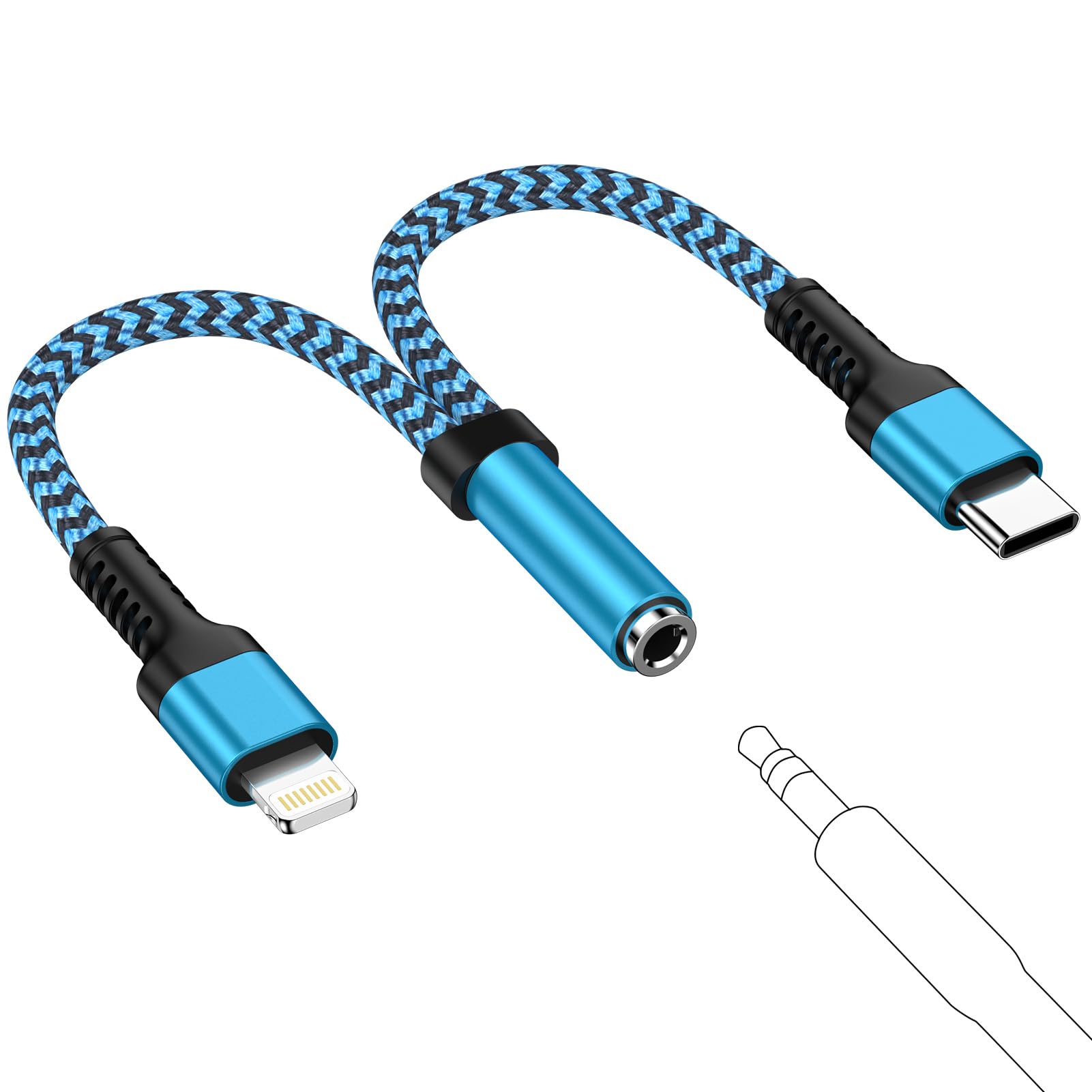 iPhone 変換アダプタ イヤホン ジャック Lightning - 3.5mm イヤホン 変換ケーブル MFi認証 イヤホン・ヘッドホンアダプター ライトニング 3.5mm 変換 音量調節/音楽対応iPhone14/13/12/11/iPadなど対応 0.18m