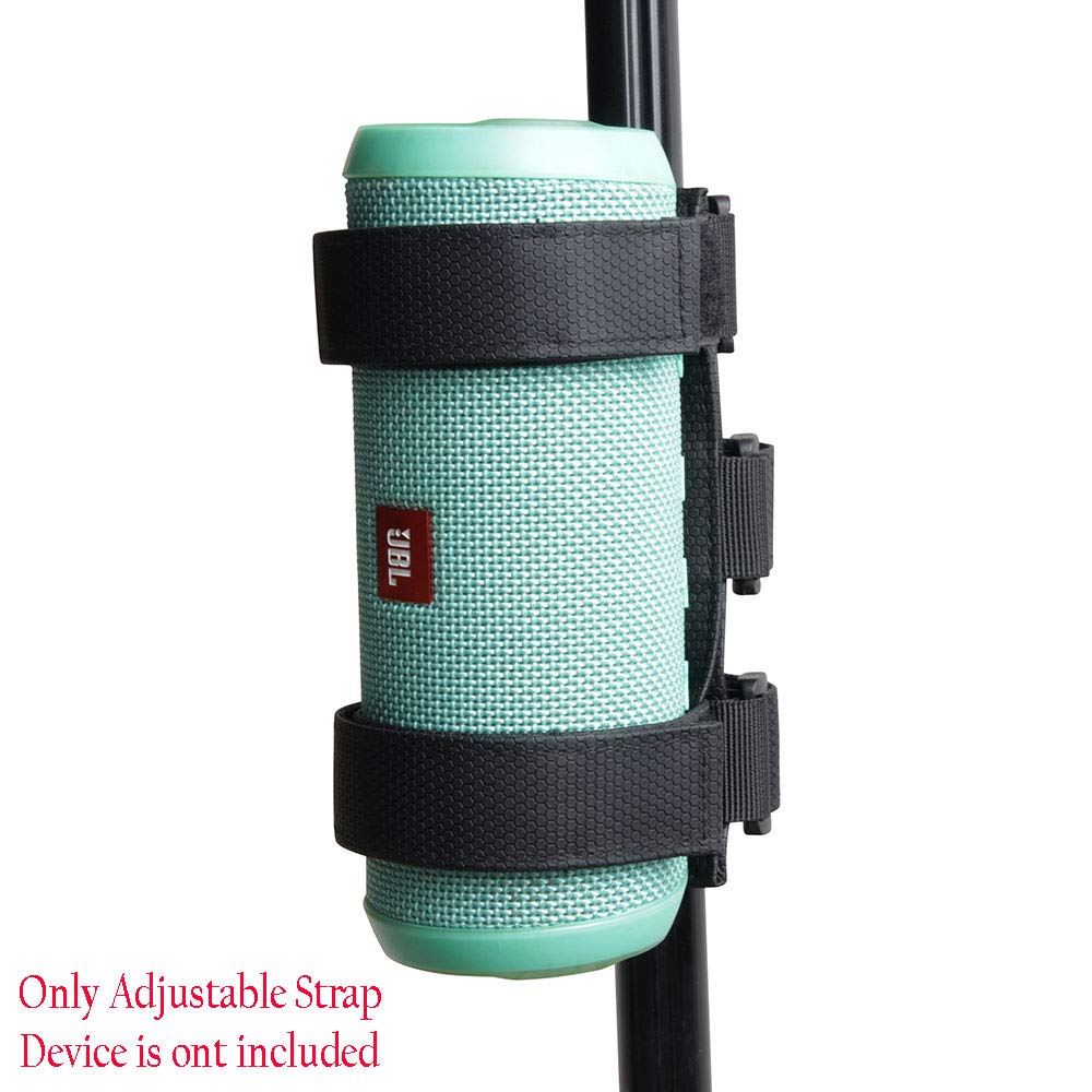 Hermitshell Portable Bluetooth Speaker Mount for Golf Cart Accessories Railing Bike - Adjustable Strap for JBL FLIP/Anker/Ortizan/EDUPLINK/Doss/Sony XB 22,31/Bose Most Speaker