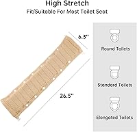 Vista 3 de Funda para asiento de inodoro, baño suave más grueso calentador con broches fijos elástico lavable tela de fibra fundas y almohadillas para asiento