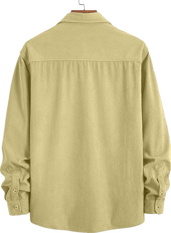 Image of MiraMichi Men's Full Sleeve Corduroy Striped Casual Jacket, Ideal for Stylish Everyday Outfits