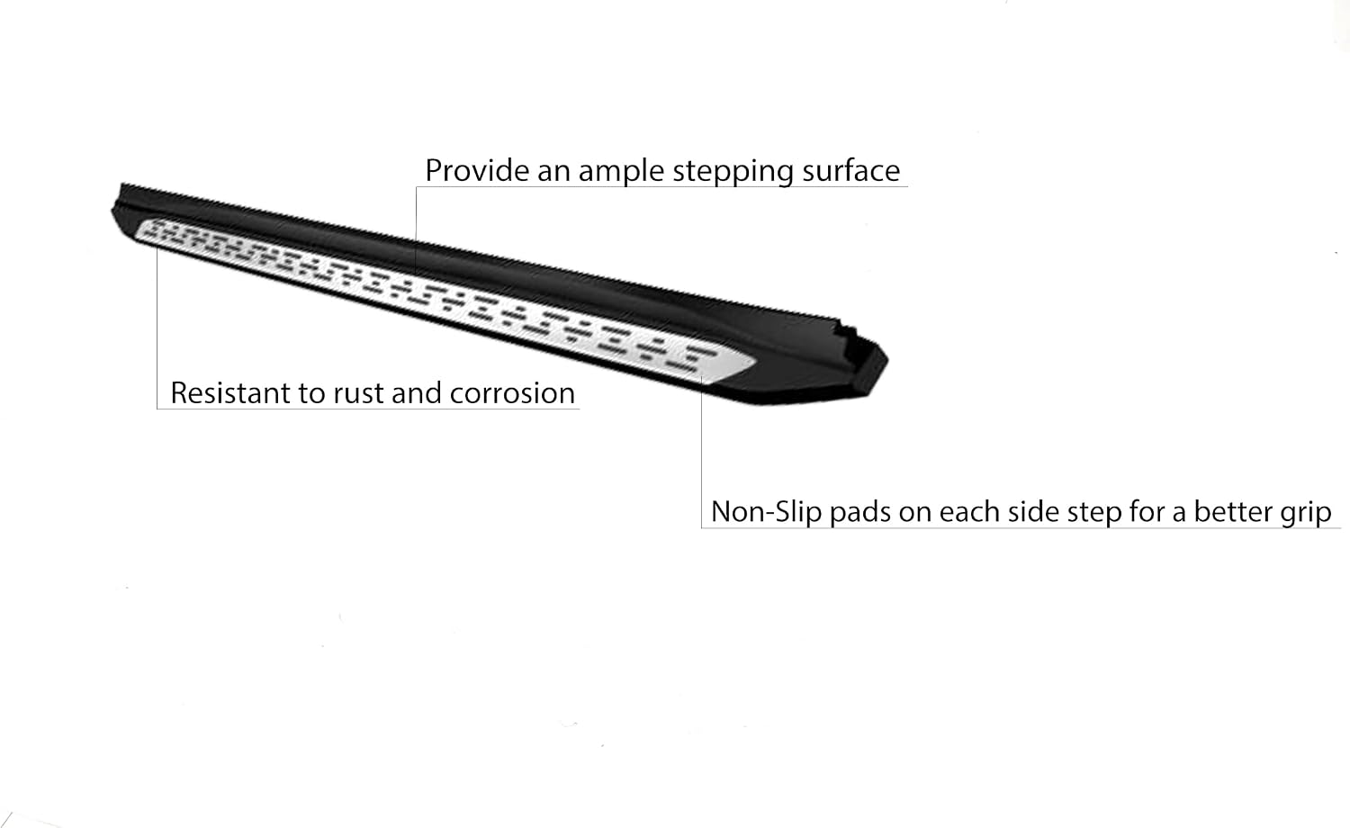 Black Horse OEM Replica Running Boards Compatible with 2016-2020 Lexus RX350-LX2016