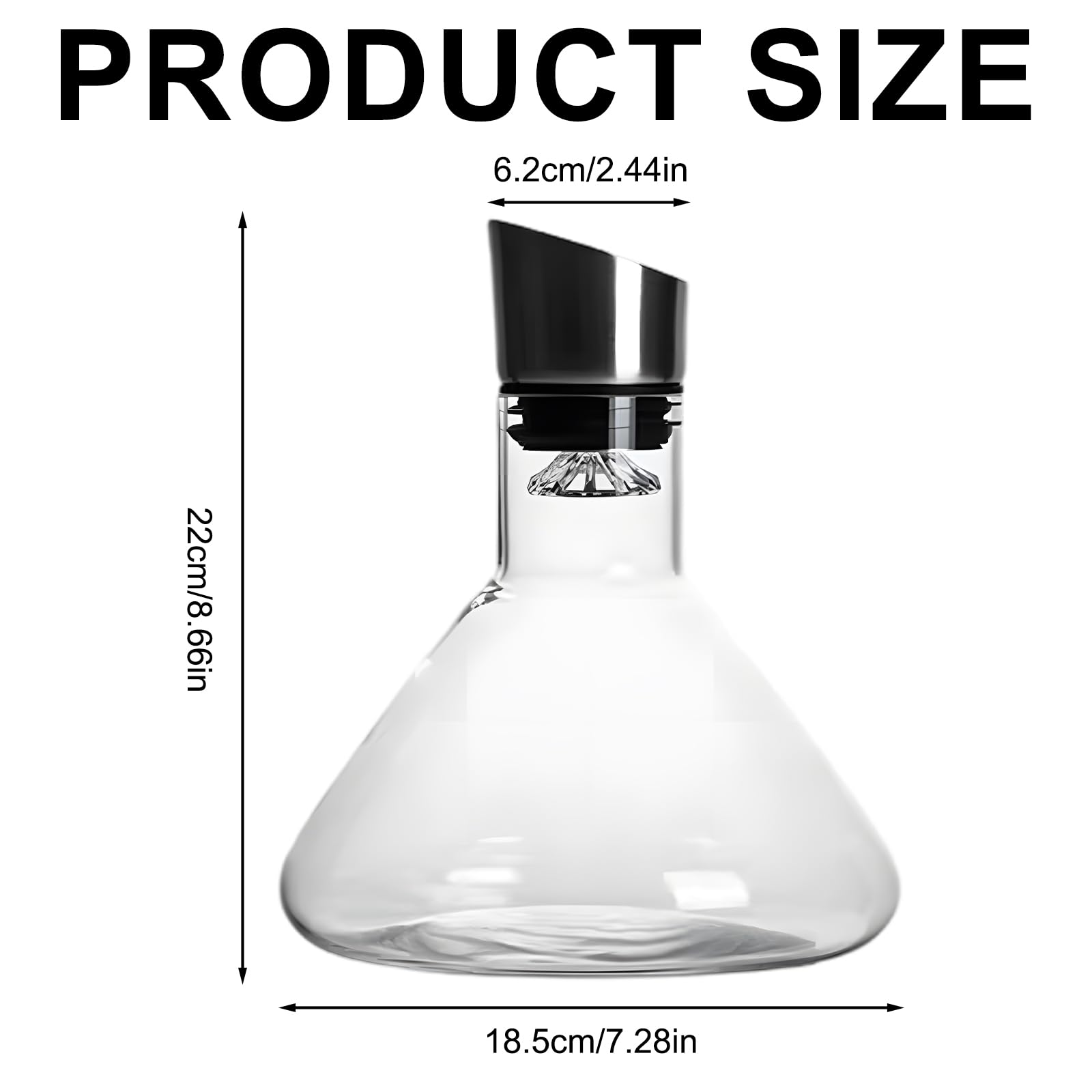 Karafka do wina czerwonego z napowietrzaczem do wina, 1500 ml, bez kapania, dekanter do wina z filtrem, prezent dla teściów i miłośników wina