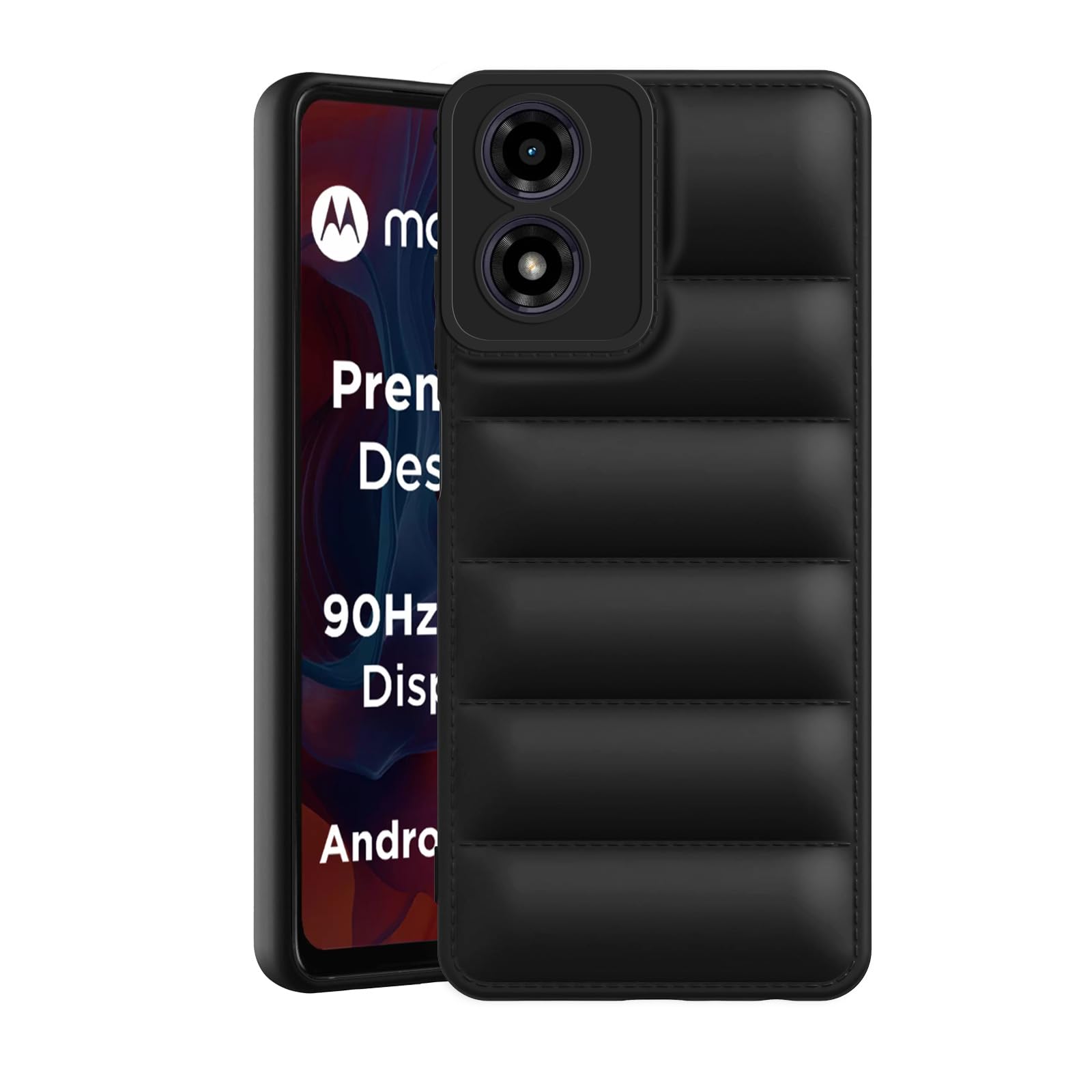 Plus Puffer Case Camera Protection Flexible Back Cover for Motorola Moto G04 | Moto G04s - Black (B0CVV4T971) Amazon Price History, Amazon Price Tracker
