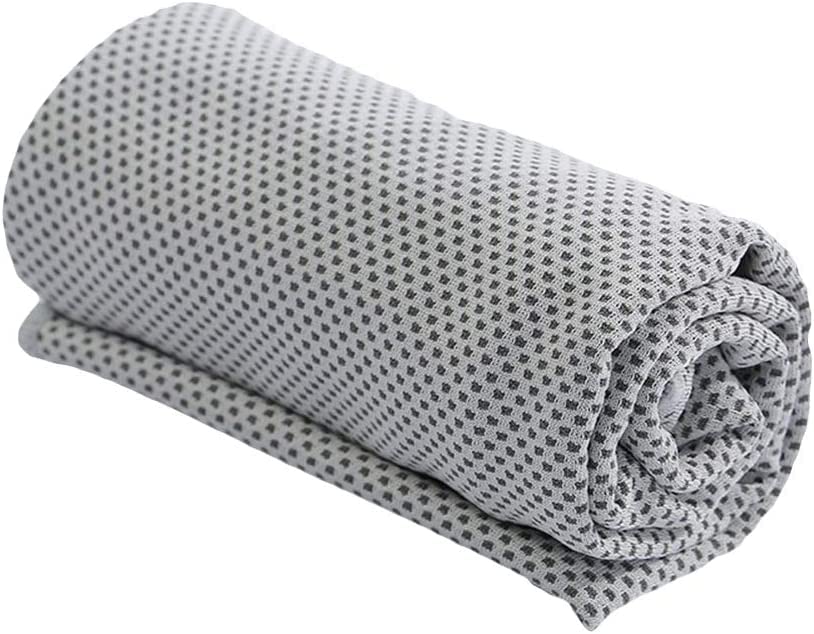 SOWUGICooling Towel Long Instant Chilly Towel for Travel Camping Gym, Icy Cool Towel for Yoga, Golf, Running, Workout & More Activities 90x30CM (Light Grey)