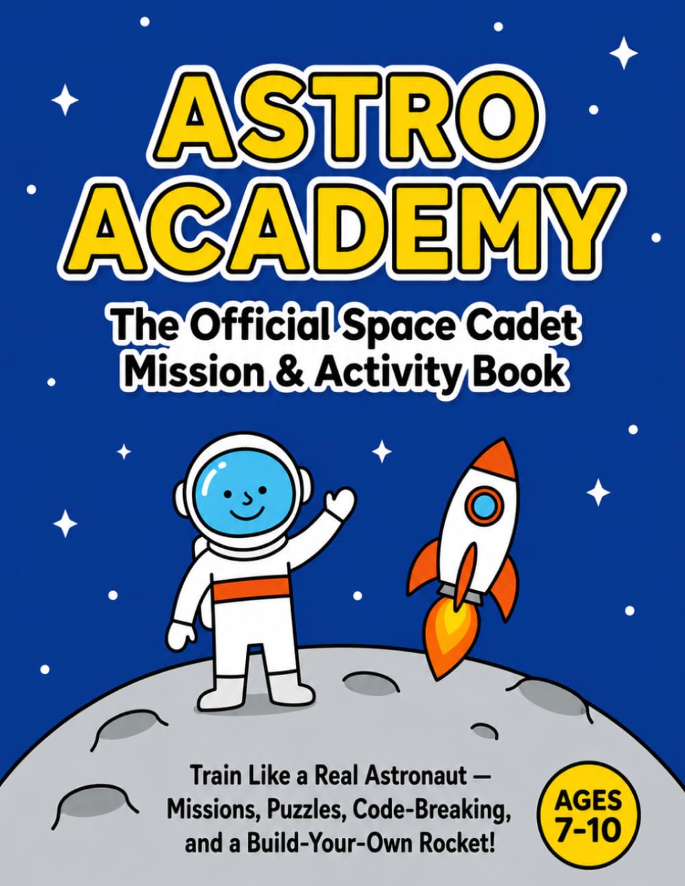Astro Academy: The Official Space Cadet Mission & Activity Book — Mazes, Code-Breaking Puzzles, Word Searches, and a Build-Your-Own Rocket for Kids Ages 7-10