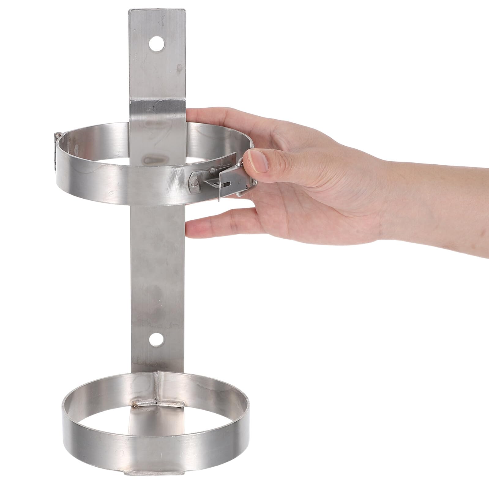 SOIMISS Supporto Porta Estintore in Acciaio Inox 2 Kg Gancio a Muro e Fermaglio di Serraggio, Staffa Compatta Salvaspazio per Uso Domestico, Officina e Veicoli, Resistente e Stabile