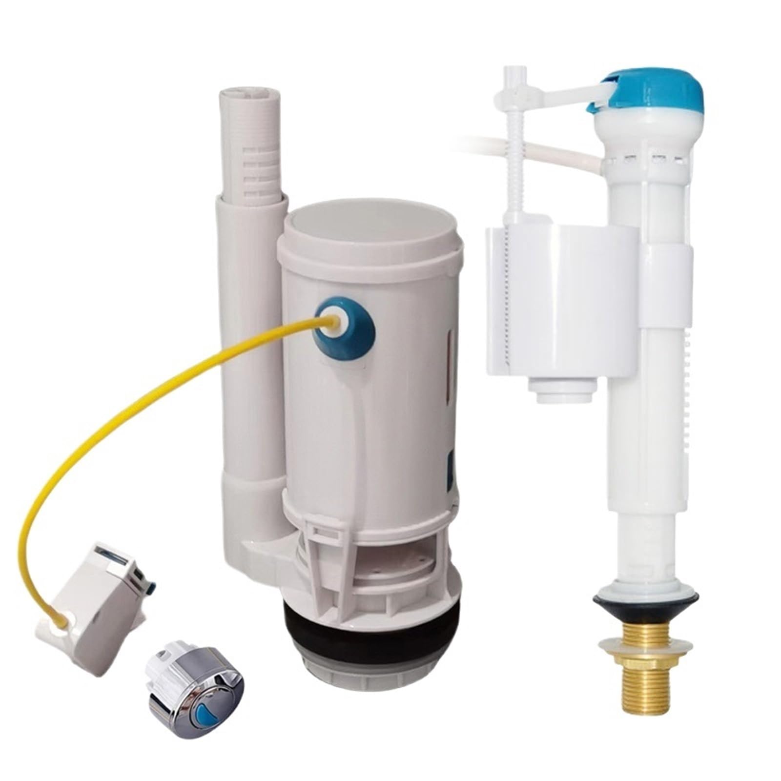Mecanismo de descarga para WC 3/8" Toilet Fitting Flush Valve Sets Line Control Set Water Hunting Split Interior Tank Kit Drain Fittings(Split bottom-in-set)