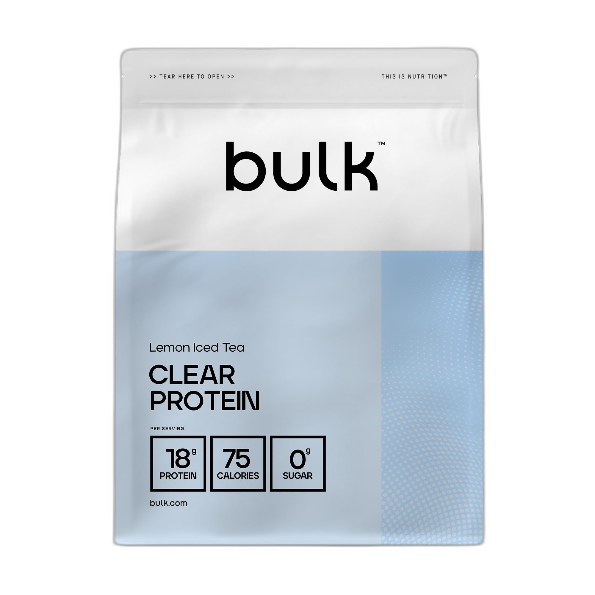 Bulk Clear Protein | Mezcla de Suero de Leche y Colágeno | 1600 g | 80 porciones | 18 g de proteína | 5 g de BCAA | Rápida absorción | Favorece el crecimiento muscular | Té helado de limón
