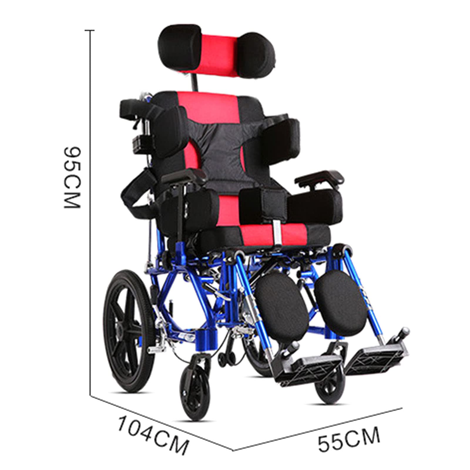 Silla de Ruedas Ultraligera con Respalto Reclinable para Discapacitados - Silla de Ruedas Manual Plegable Y Ajustable/46Cm