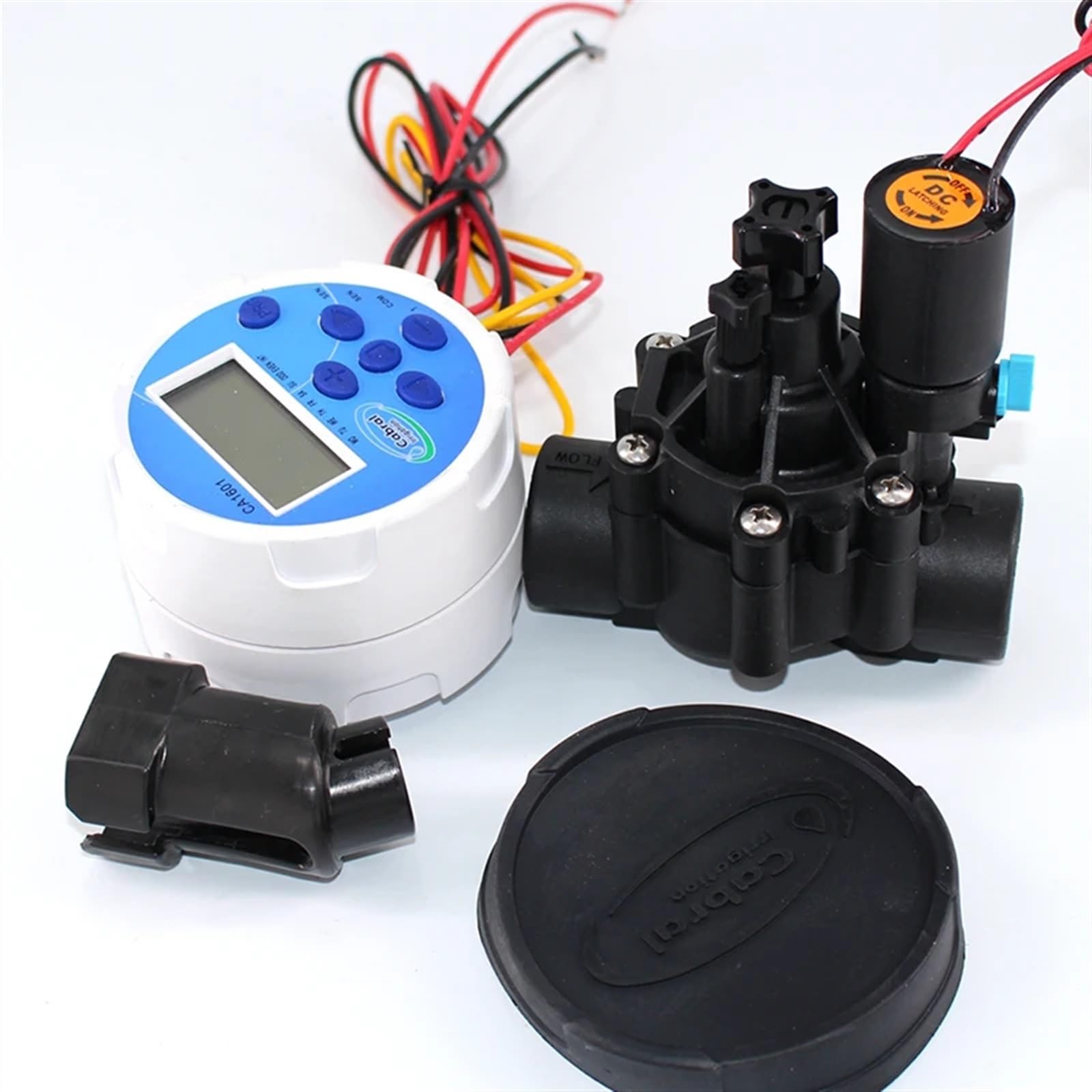 9v dry battery water control valve with timer for hunter node agriculture irrigation solenoid valve controller(With DN25 valve)