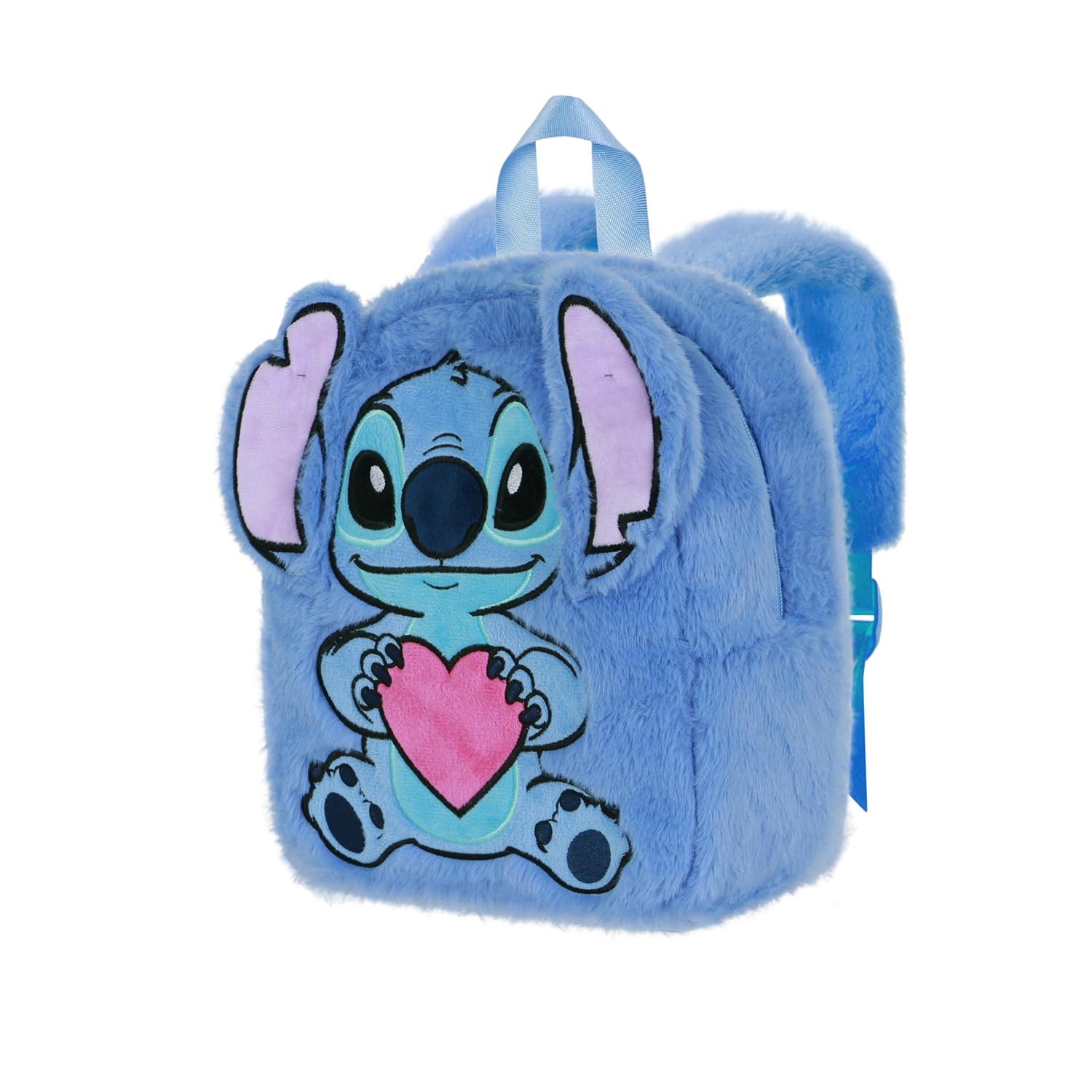 Disney Lilo and Stitch Heart-Plush Backpack, Blue, 22 x 27 cm, Capacity 7 L