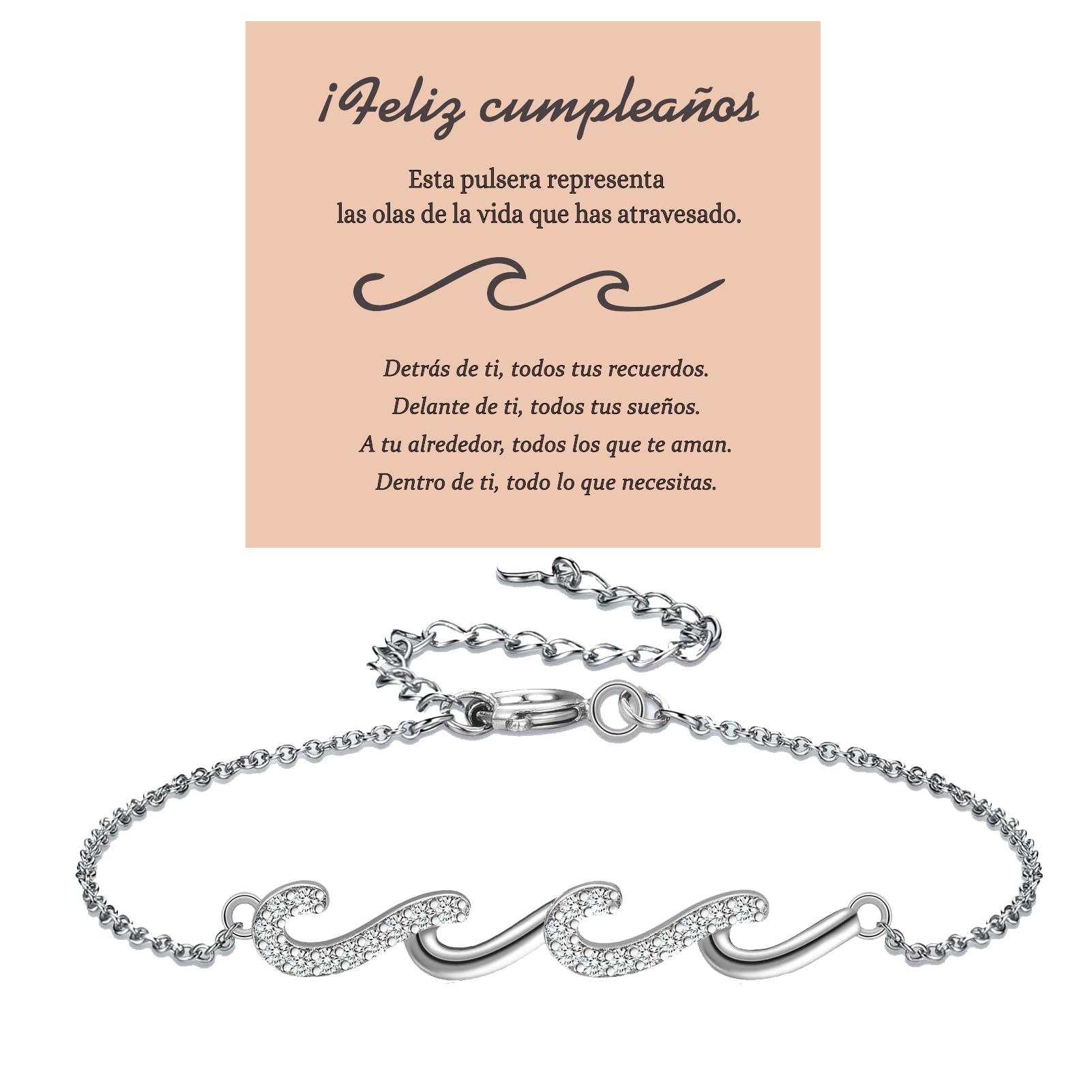 Pulsera de Plata 925 Mujer, Pulseras de Amistad, Brazalete para Dama Elegante, Regalos de Cumpleaños para Mujer, Joyeria Accesorios Regalo para Mamá Novia Amiga