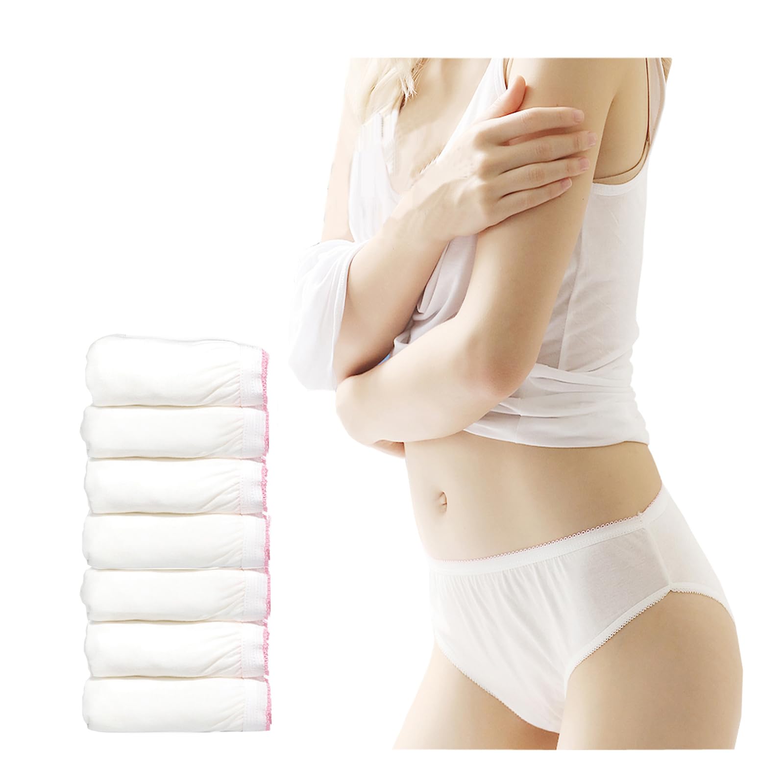 Amazon | zhuolan7枚 使い捨てパンツショーツ パンツ レディース綿下着  