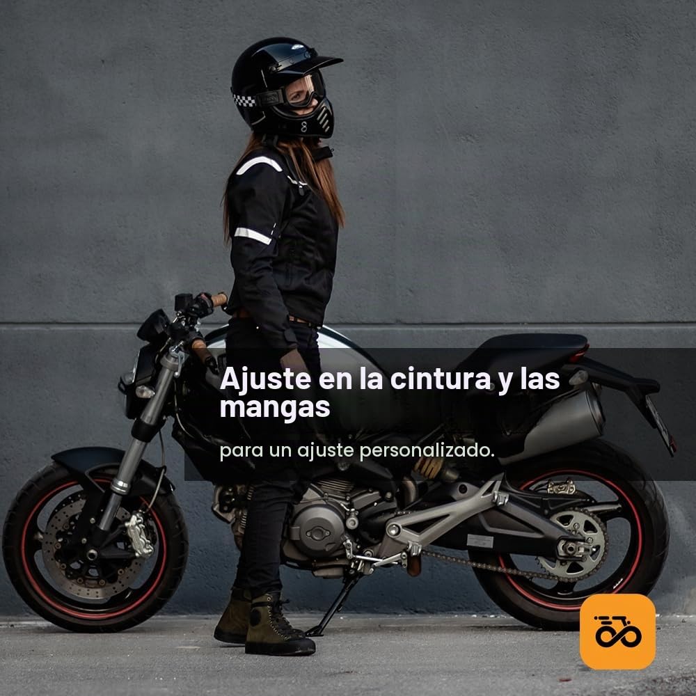 Moore I Chaqueta de Moto Bahia Lady Negro – Verano, Protecciones CE, Diseño Femenino