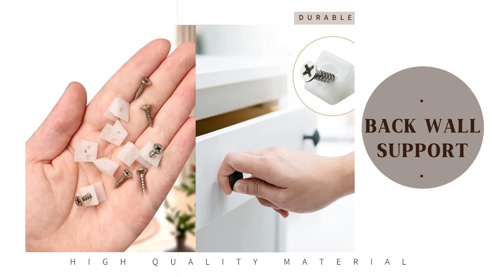 120 Stück Schubladen Keile - Rückwandhalter Mit Schrauben (Weiß)