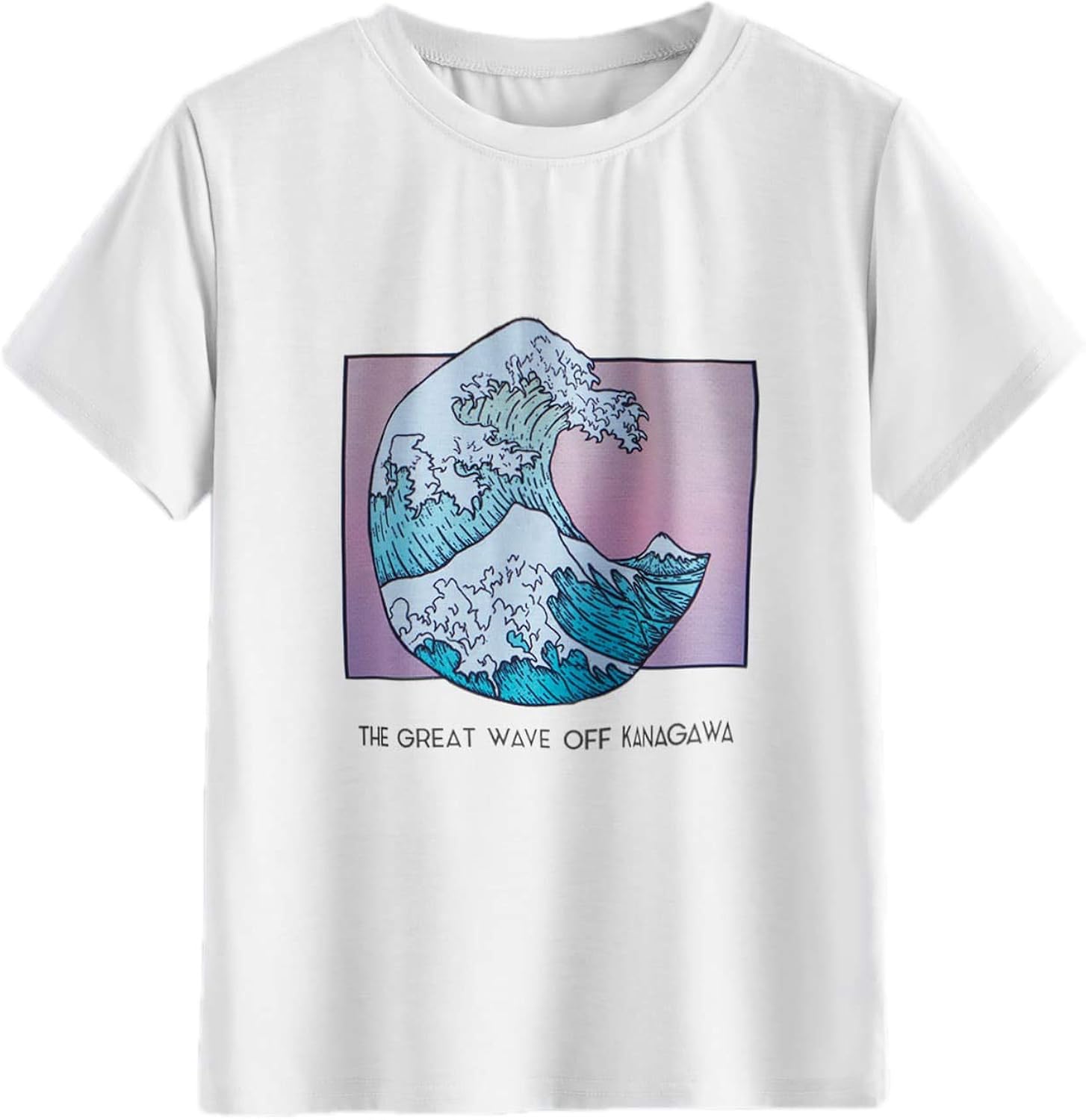 Romwe Women's Short Sleeve Top Casual Graphic Print Tee Shirt