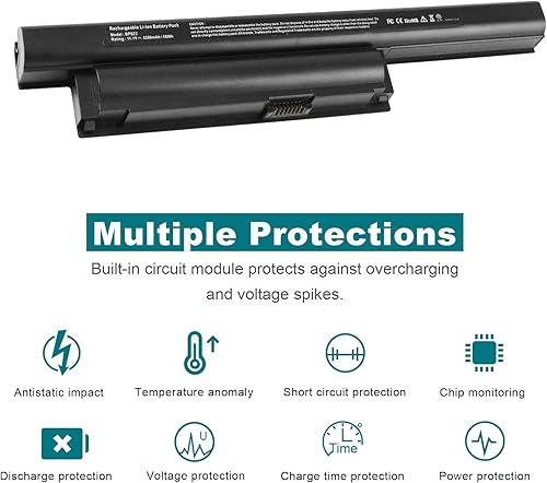 Miniatura 7 de TREE.NB Laptop Battery for Sony VGP-BPS22 / VGP-BPS22A VGP-BPL22 VGP-BPS22/A VPC-E1Z1E VPC-EA 11.1V 5200mAh Black