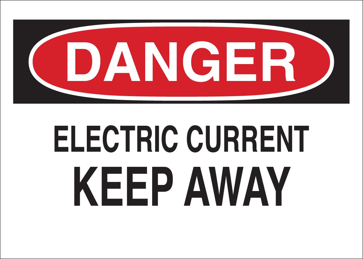 Panneau de danger en aluminium Electric Current Keep Away Brady 43101
