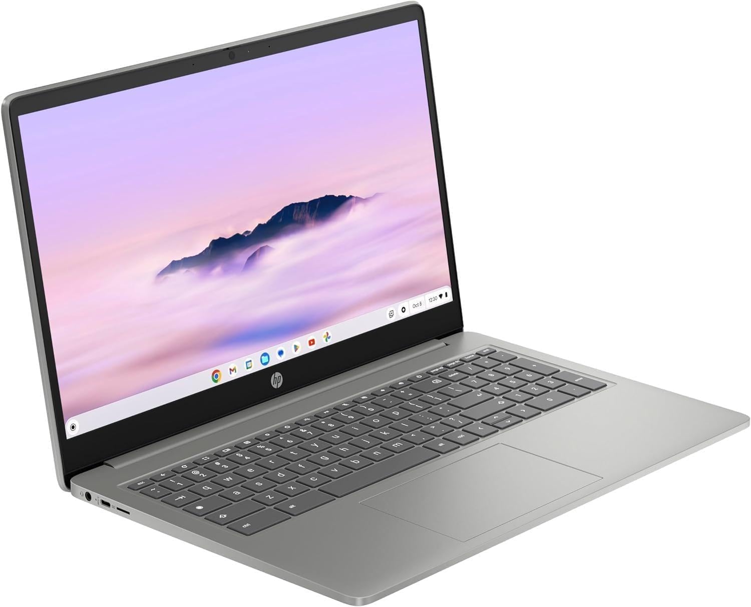 HP Chromebook Plus 15-nb0000sl, Intel Core i3-N305, 8GB RAM LPDDR5, UFS da 128GB, Display da 15,6" HD, IPS, Antiriflesso, Scheda grafica Intel UHD, Wi-Fi, Webcam HD, ChromeOS, Argento Roccia 8 GB + 128 GB Argento Roccia INTEL Core i3 - Immagine 4