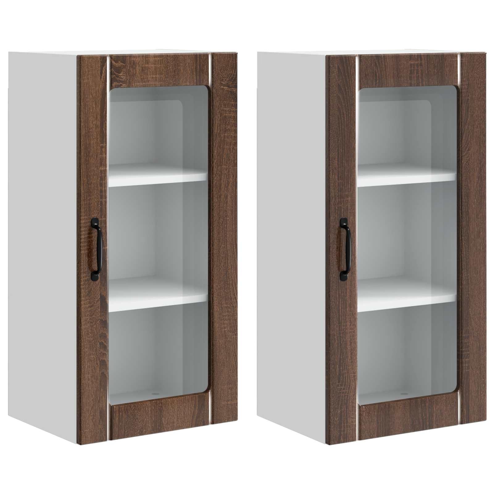 Homgoday Holz-Küchenschrank Modern Design Eichen-Optik Innennutzung - Stauraum für Küche Model885350