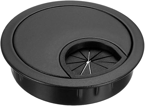 Miniatura 24 de uxcell Cubierta de orificio para cable, 2.4 pulgadas/2.362 in, aleación de zinc, para escritorio, ojales, cubierta de agujero para oficina, Negro