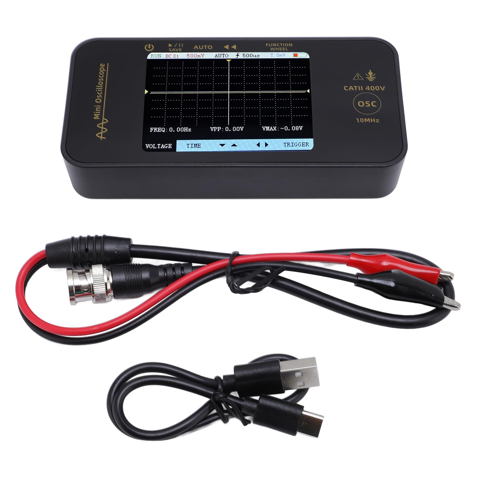 Fydun Oscilloscopio Digitale Portatile 3,2 Pollici Display a Colori 10 MHz Rate di Campionamento Portatile per gli Hobbisti EVA Storage