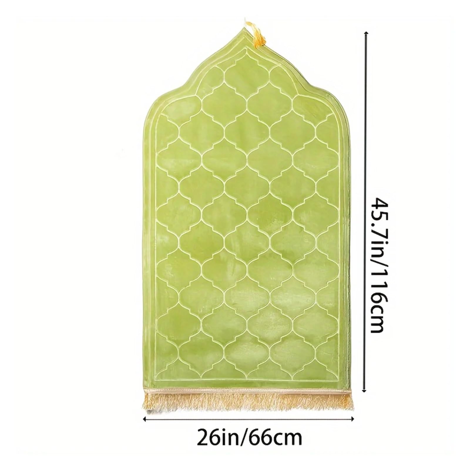 Tapis de prière imprimé épais en Peluche avec Pompon, Tapis de prière irrégulier en Flanelle, 1 pièce(Pink)